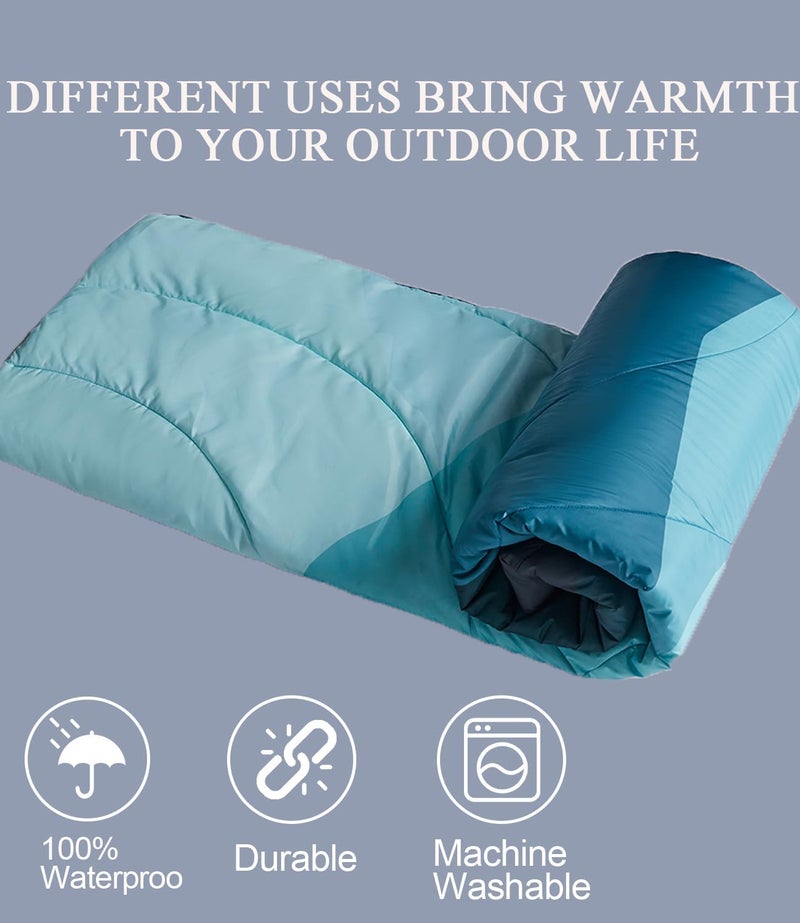 LH Outdoor Puffy Camping Blanket, Lightweight Down Alternative Puffy Waterproof Stadium Blanket with Portable Bag, Lightweight Camping Blanket for 2 People, Cold Weather, Sports, Travel, Car, 79*54 inch - Image 5